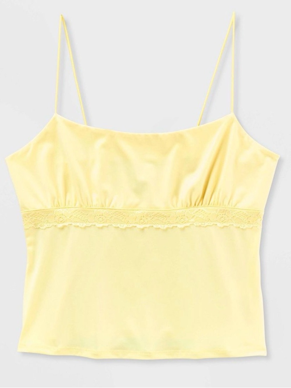 Wild Fable Lace Trim Cami Tank Top Light Yellow Size L NWT
